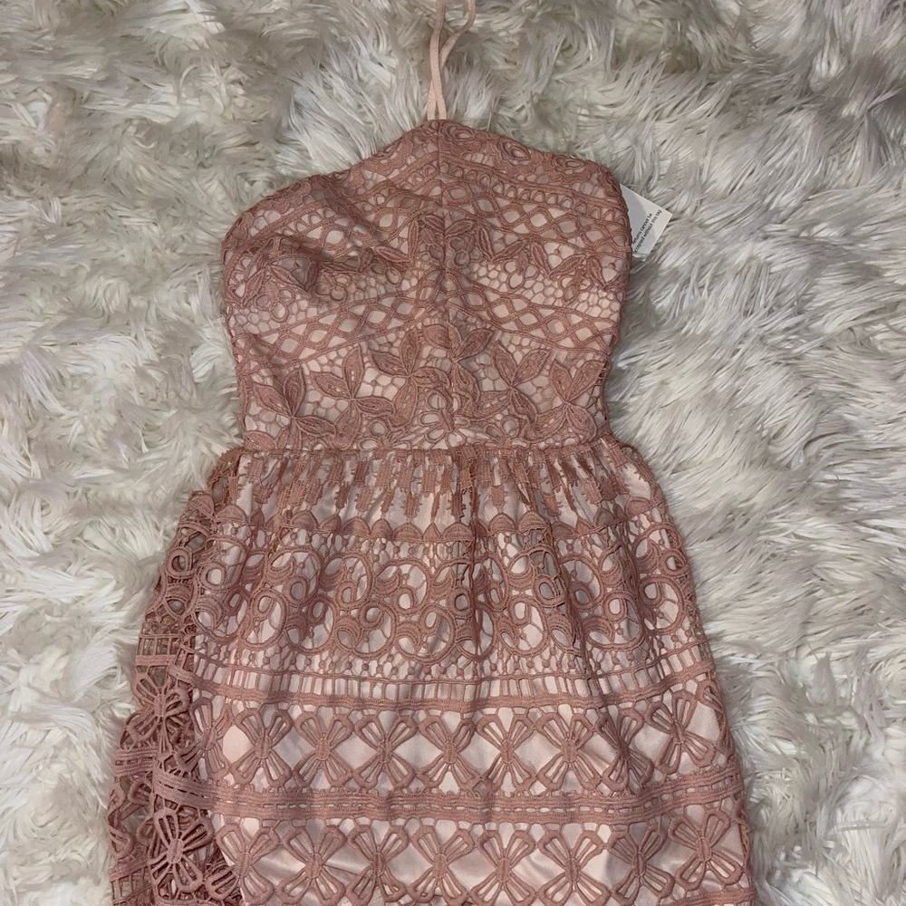 Tobi blush pink strapless dress